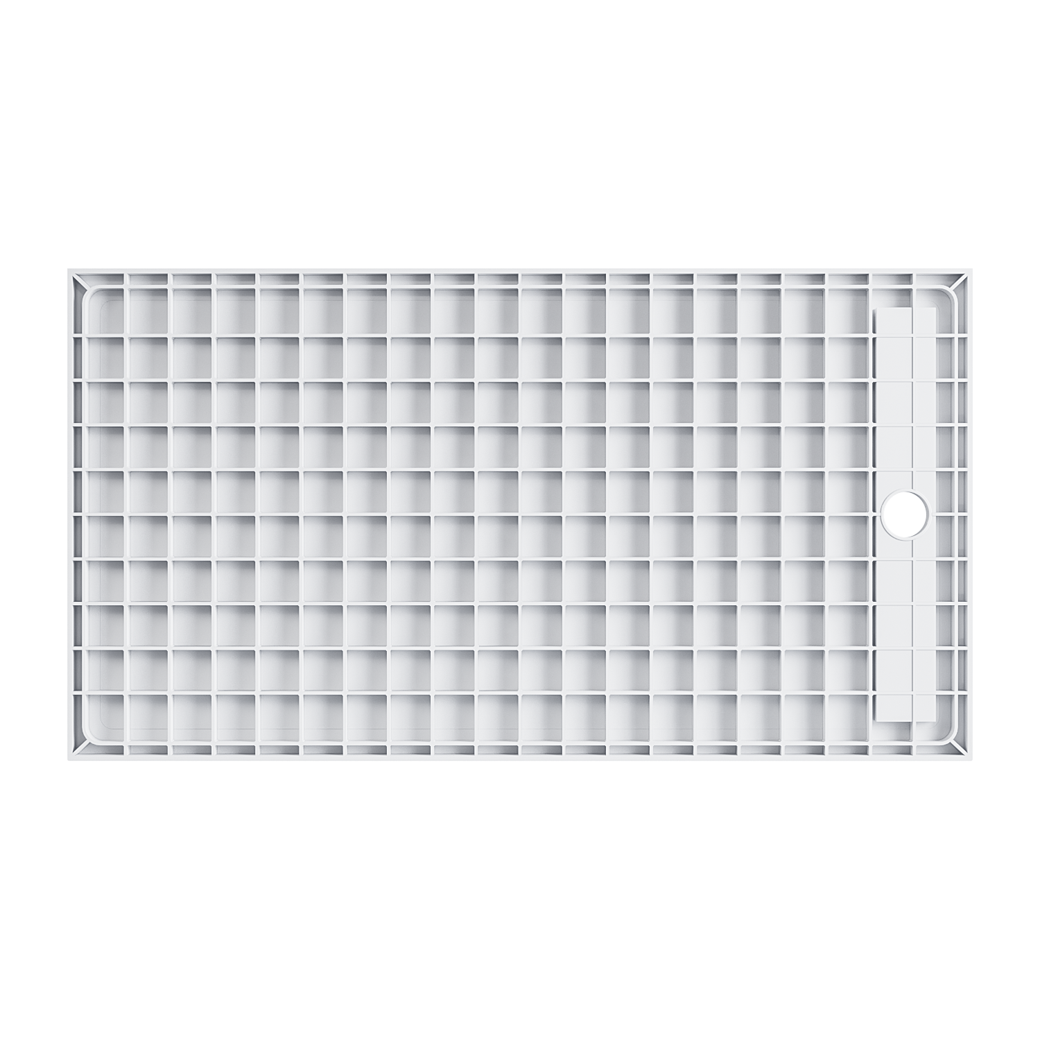 SUNNY SHOWER 32 in. D x 4 in. H White Left Drain Rectangular Base