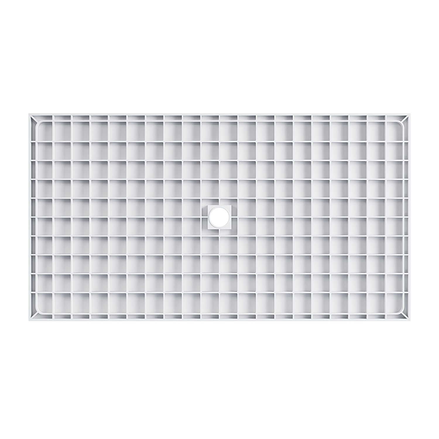 SUNNY SHOWER 32 in. D x 4 in. H White Center Drain Rectangular Base