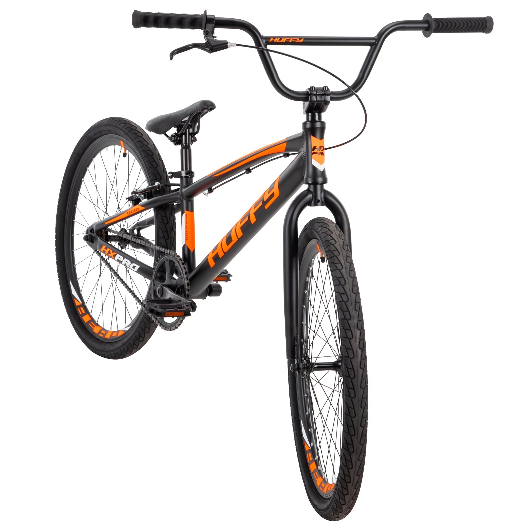 Huffy HX Pro Cruiser 24-inch Aluminum BMX Bike for Boys, Black/Orange