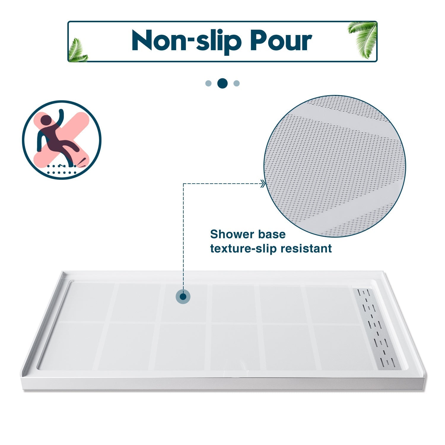 SUNNY SHOWER 32 in. W x 48 in. D x 4 in. H White Right Drain Rectangular Bases