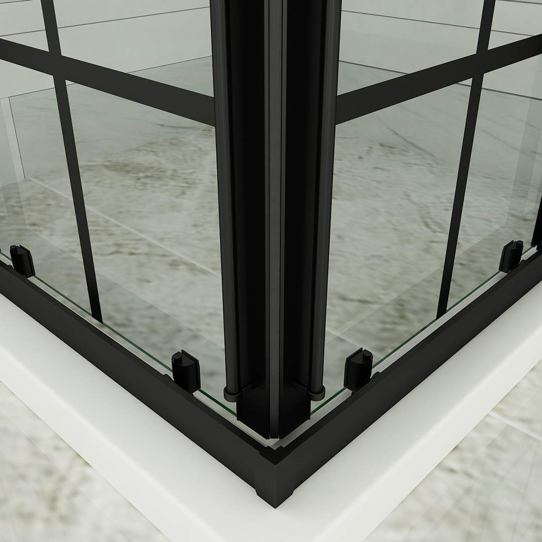 SUNNY SHOWER 34 in. W x 34 in. D x 72 in. H Corner Entry Enclosure With Sliding Doors