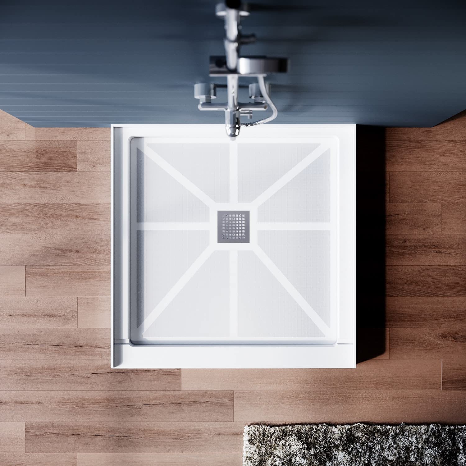 SUNNY SHOWER 36 in. W x 36 in. D x 4 in. H White Center Drain Square Bases