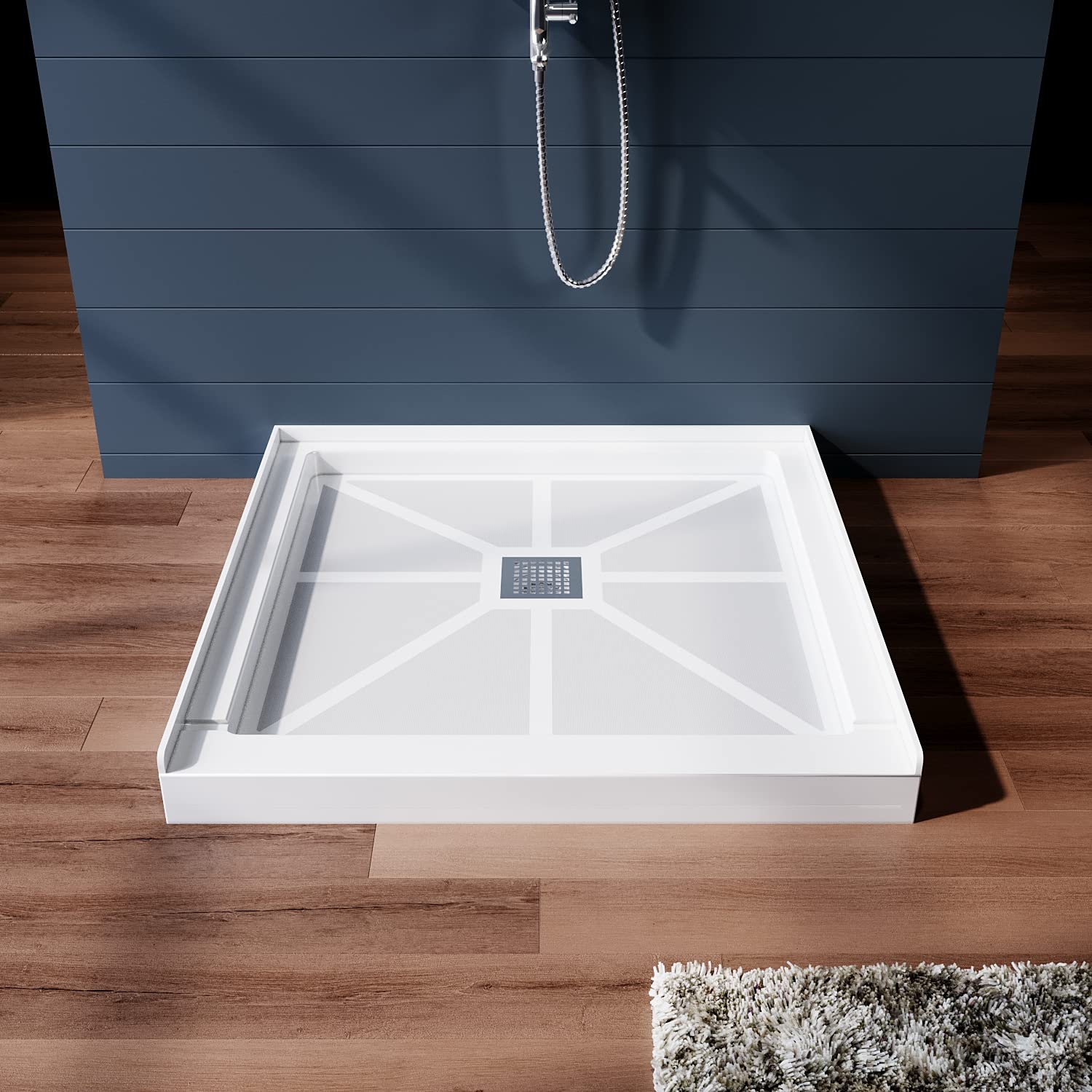 SUNNY SHOWER 36 in. W x 36 in. D x 4 in. H White Center Drain Square Bases