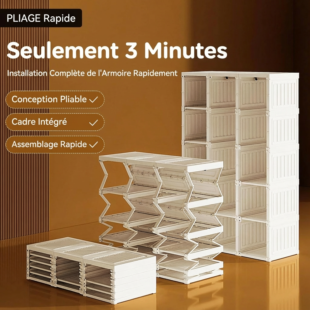 Armoire Portable ANTBOX 8 Cubes avec Portes Magnétiques – 85×34×138 cm