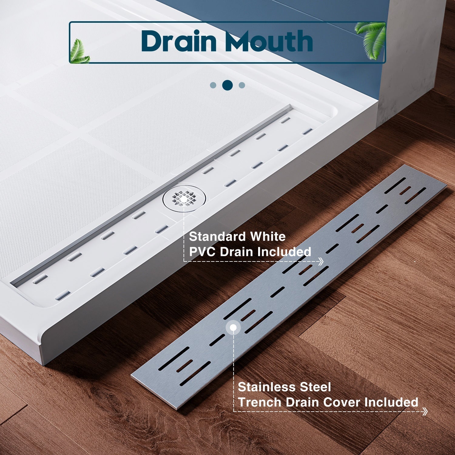 SUNNY SHOWER 32 in. W x 48 in. D x 4 in. H White Right Drain Rectangular Bases