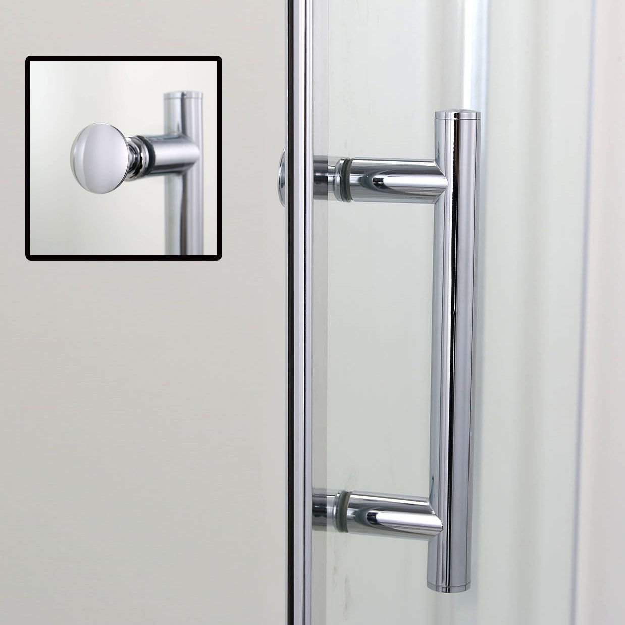 SUNNY SHOWER 1/4 Inch Frameless Chrome Finish Pivot Shower Door