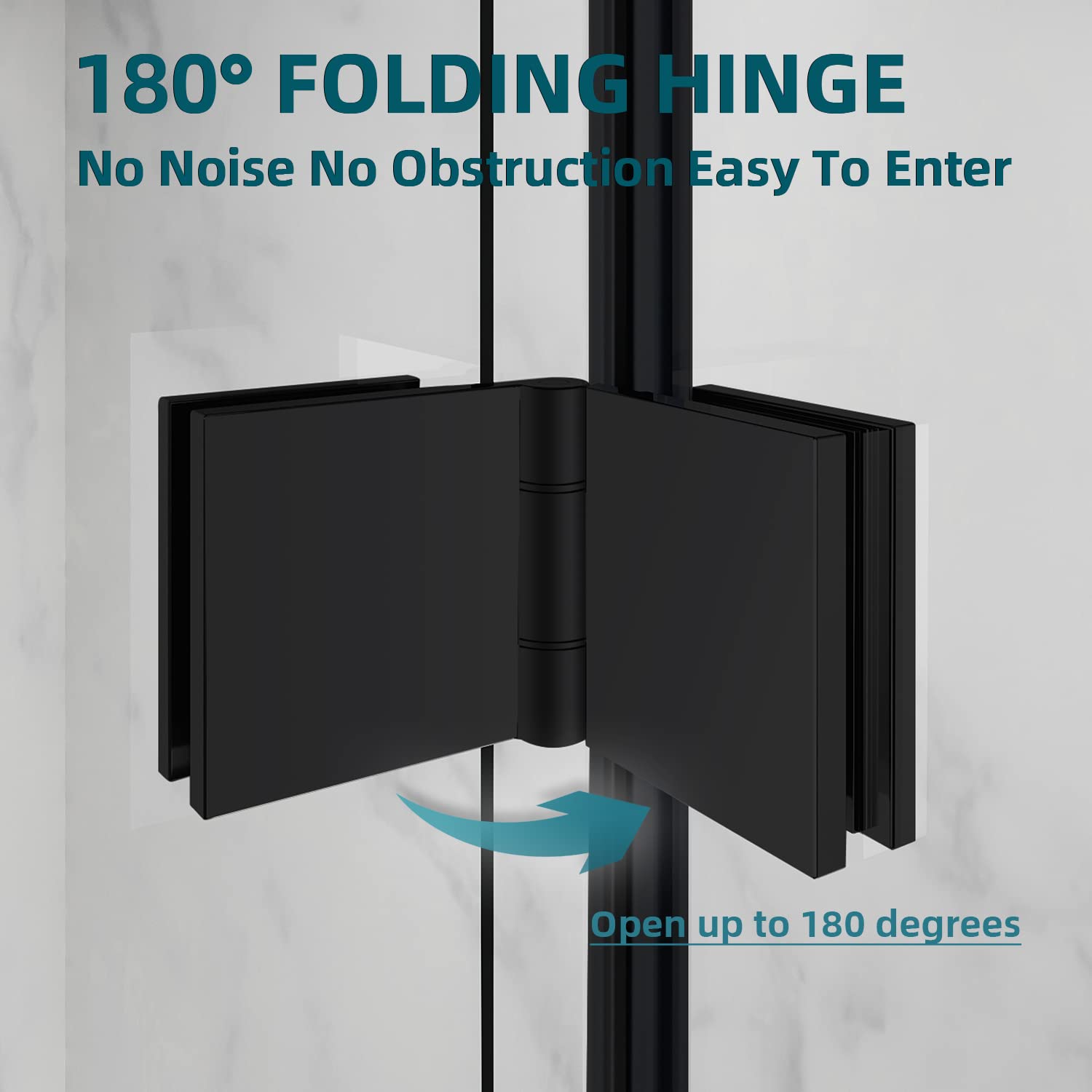 SUNNY SHOWER 1/4 inch Frameless Black Finish Bi-Fold Shower Door