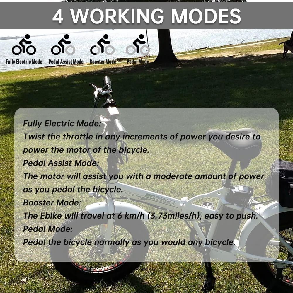 ECOTRIC 20 Inch Fat Tire Foldable 500W 36V Electric Bike Bicycle Pedal Assist Beach City Mountain E-Bike Adults Commuter Women Men White A-E516646