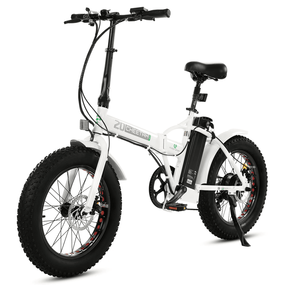 ECOTRIC 20 Inch Fat Tire Foldable 500W 36V Electric Bike Bicycle Pedal Assist Beach City Mountain E-Bike Adults Commuter Women Men White A-E516646