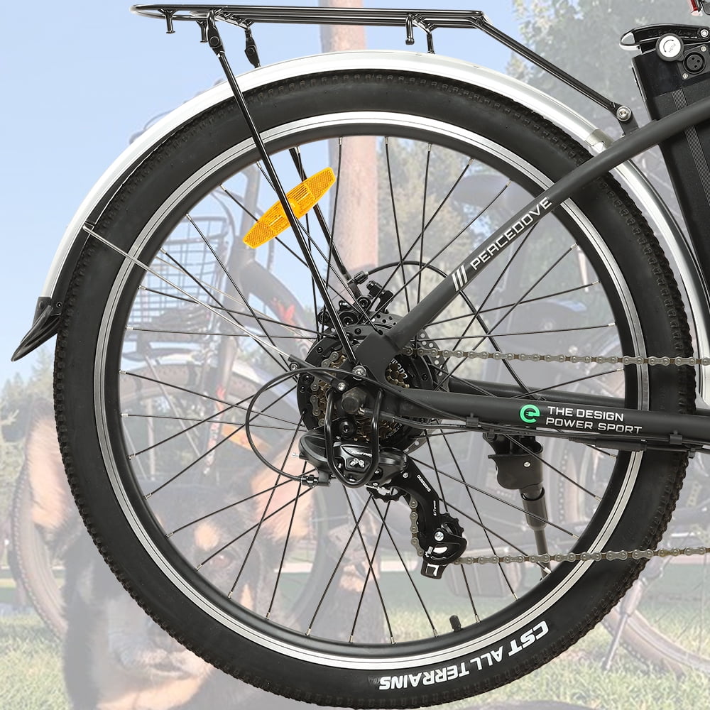 ECOTRIC Electric City 350 W Motor Cruiser Bicycle 26" 20 MPH Cityscape with Basket Removable Lithium Battery Step Through E-bike Commute for Adult Female Male Pedal Assist A-E516646