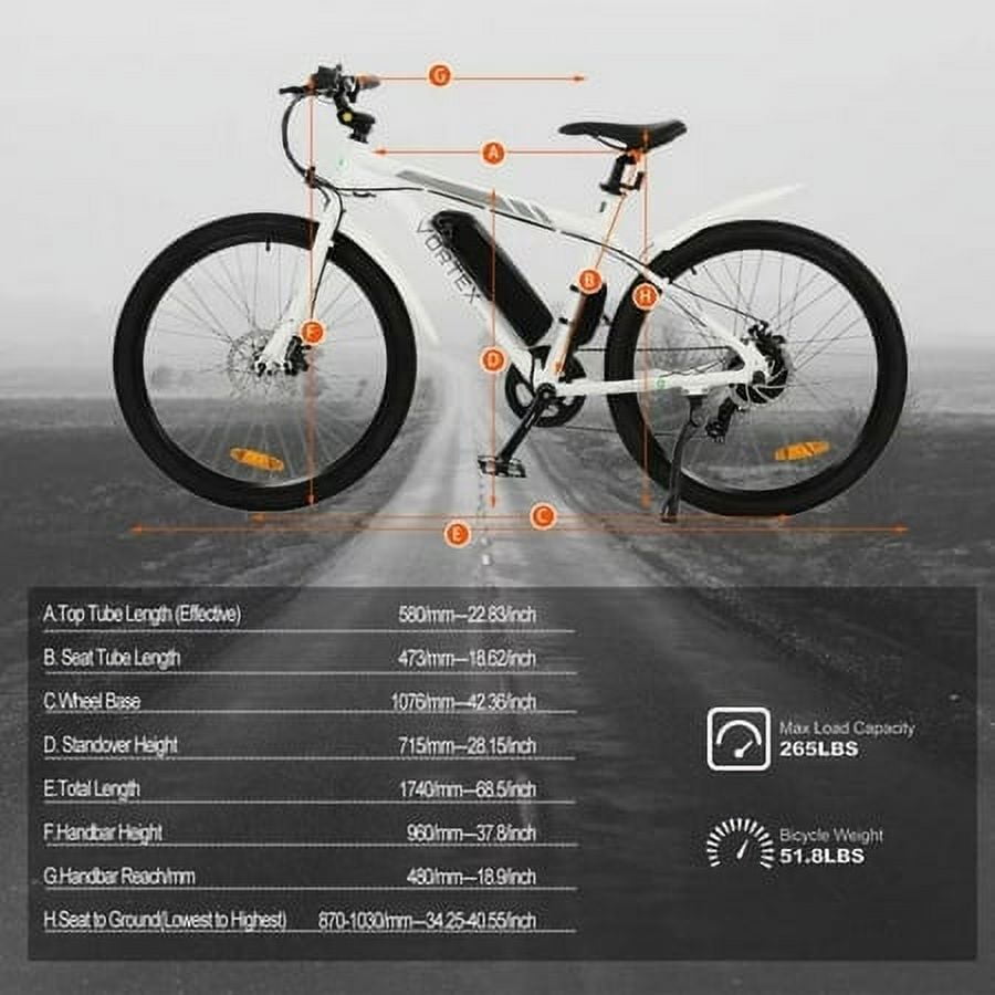 Ecotric Electric Bike 350W City Cruiser Bicycle Up to 35 Miles Removable Battery 7 Speed 26" Commuter Bike White for Adults Teen A-E516646