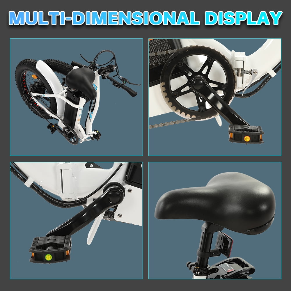 ECOTRIC 20" 500W 12.5Ah Folding Electric Bicycle E-bike Fat Tire Foldable Pedal Assist Bike Children UL A-E516646