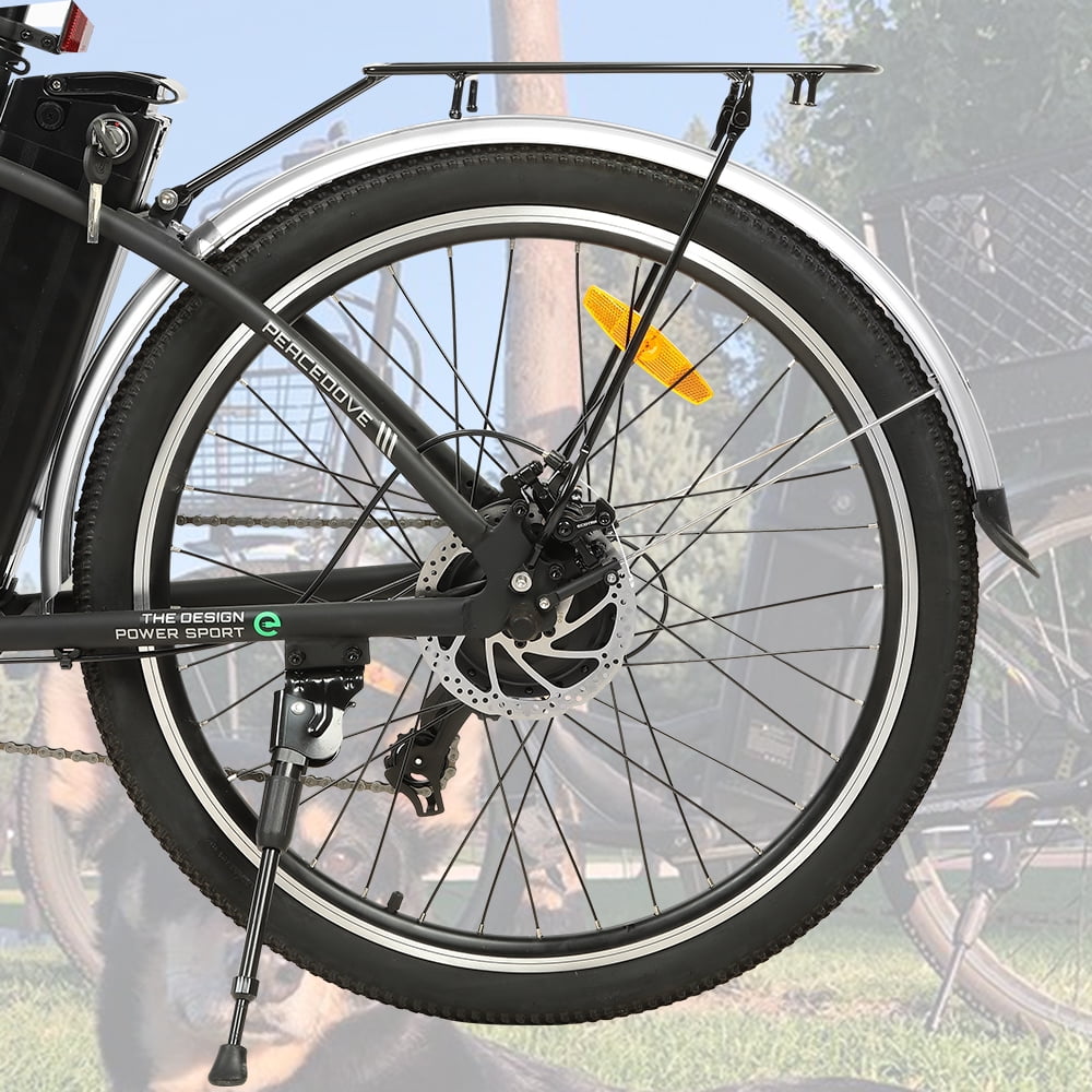 ECOTRIC Electric City 350 W Motor Cruiser Bicycle 26" 20 MPH Cityscape with Basket Removable Lithium Battery Step Through E-bike Commute for Adult Female Male Pedal Assist A-E516646