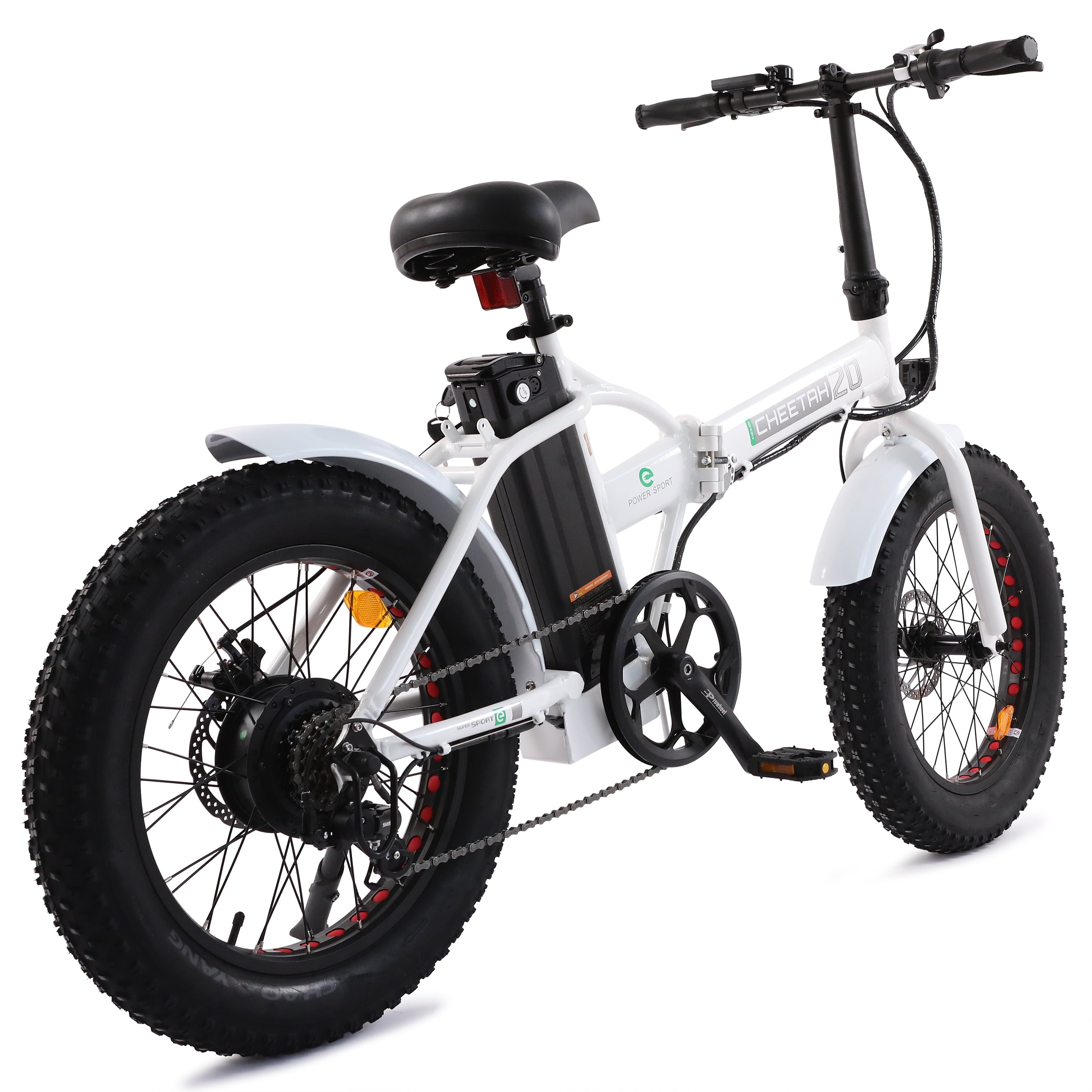 ECOTRIC 20 Inch Fat Tire Foldable 500W 36V Electric Bike Bicycle Pedal Assist Beach City Mountain E-Bike Adults Commuter Women Men White A-E516646