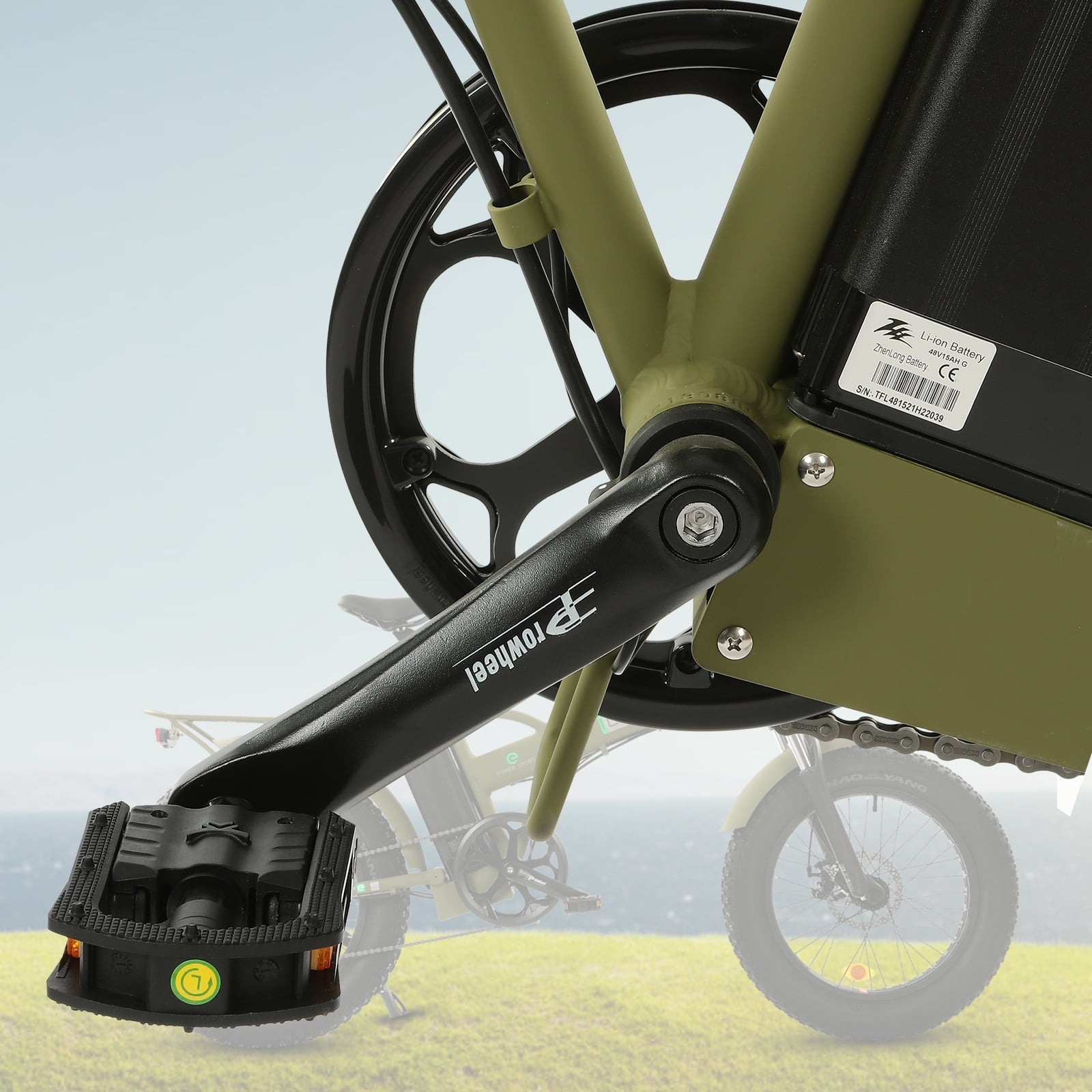 Ecotric 20" 48 V 500 W 15 AH Folding Electric Fat Tire Bicycle Bike City Ebike Black w/ Black A-E516646